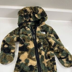 North Face 6-12mo winter one-piece, hooded bear ears